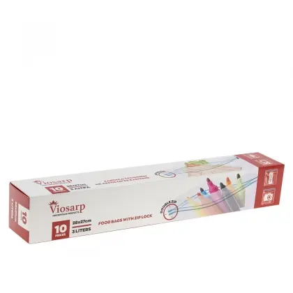 Σακουλάκια Τροφίμων Με Αεροστεγές Κλείσιμο Με Διπλό Zip 28x27cm Συσκευασία 10 Τεμαχίων