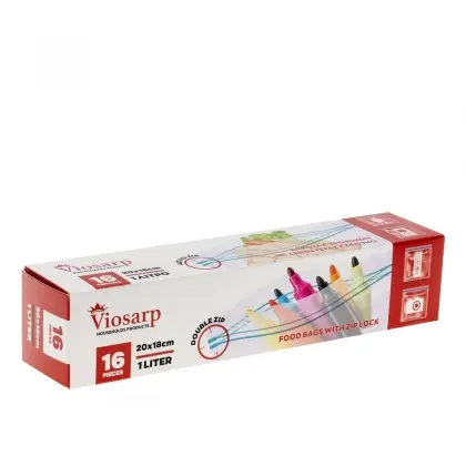 Σακουλάκια Τροφίμων Με Αεροστεγές Κλείσιμο Με Διπλό Zip 20x18cm Συσκευασία 16 Τεμαχίων