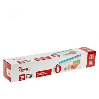 Σακουλάκια Τροφίμων Με Αεροστεγές Κλείσιμο Με Zip Slider 28x27cm Συσκευασία 10 Τεμαχίων