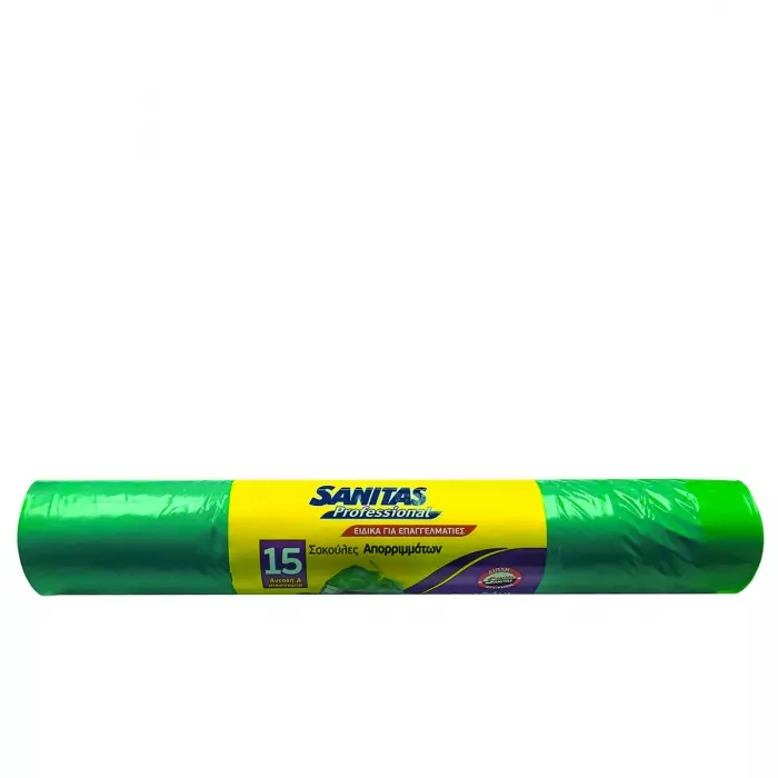 Σακούλες Απορριμάτων Sanitas Professional Με Κορδόνι 45lt 52x75cm 15 Τεμάχια