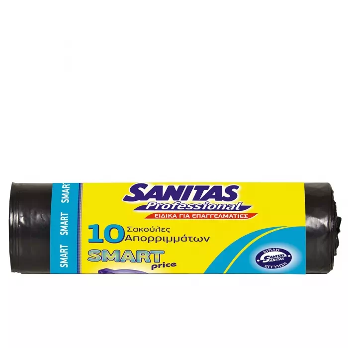 Σακούλες Απορριμάτων Sanitas Professional Χωρίς Κορδόνι 90lt 65x90cm 10 Τεμάχια