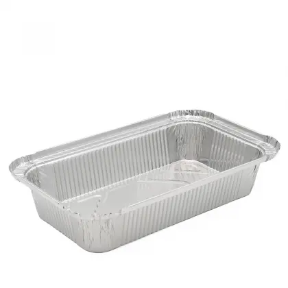 Σκεύος Αλουμινίου 24.5x14.5x5cm Με Καπάκι Συσκευασία 10 Τεμαχίων