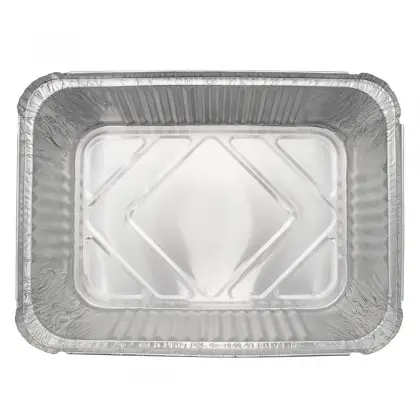 Σκεύος Αλουμινίου 25.5x18.5x7cm Με Καπάκι Συσκευασία 10 Τεμαχίων