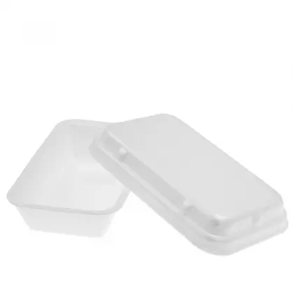 Σκεύος Παγωτού Από Φελιζόλ Με Καπάκι 1000ml Συσκευασία 5 Τεμαχίων Λευκό