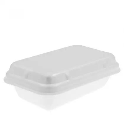 Σκεύος Παγωτού Από Φελιζόλ Με Καπάκι 1000ml Συσκευασία 5 Τεμαχίων Λευκό