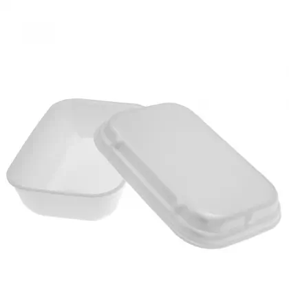 Σκεύος Παγωτού Από Φελιζόλ Με Καπάκι 1500ml Συσκευασία 5 Τεμαχίων Λευκό