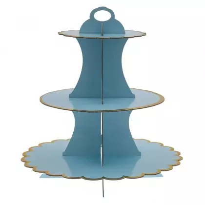 Stand Για Γλυκά Από Χαρτόνι Τριώροφο Φ30x30cm