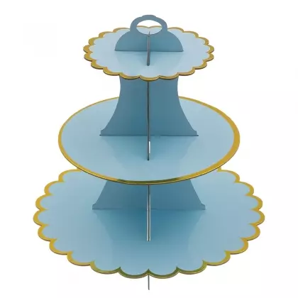 Stand Για Γλυκά Από Χαρτόνι Τριώροφο Φ30x30cm