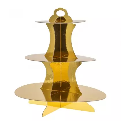 Stand Για Γλυκά Από Χαρτόνι Τριώροφο Φ30x32cm