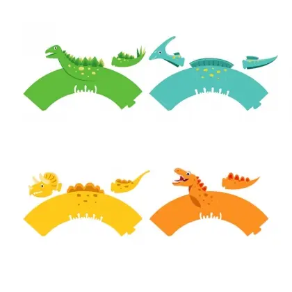 Θήκη Διακοσμητική Για Cupcakes Χάρτινη Dinosaurs Συσκευασία 8 Τεμαχίων