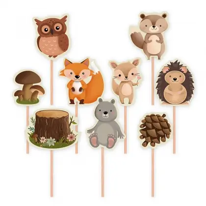 Topper Με Σχέδιο Forest Friends Συσκευασία 9 Τεμαχίων