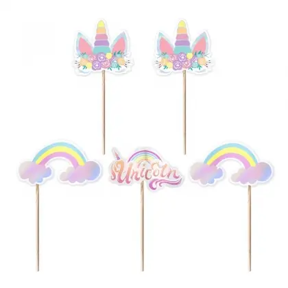 Topper Με Σχέδιο Unicorn Συσκευασία 5 Τεμαχίων