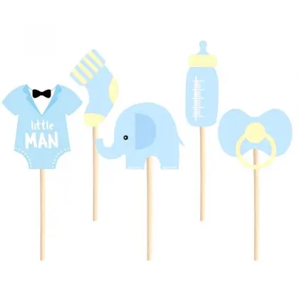 Toppers Για Baby Shower Με Σχέδιο Ελεφαντάκι Συσκευασία 5 Τεμαχίων