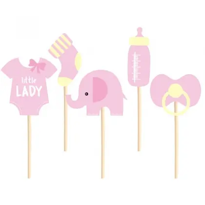 Toppers Για Baby Shower Με Σχέδιο Ελεφαντάκι Συσκευασία 5 Τεμαχίων