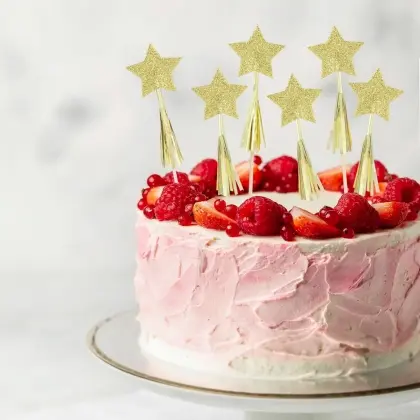 Toppers Χρυσά Αστέρια Συσκευασία 6 Τεμαχίων