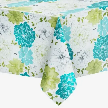 Τραπεζομάντηλο Πλαστικό με Floral Σχέδιο 137x274cm