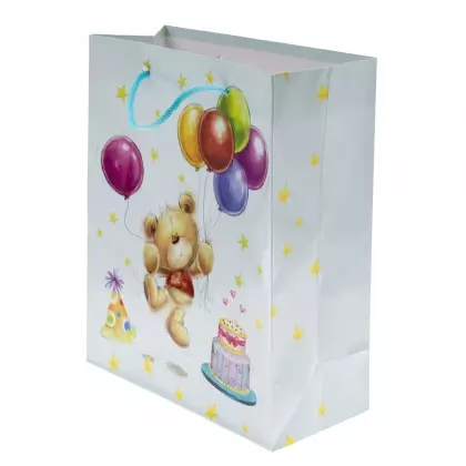 Τσάντα Χάρτινη Αρκουδάκι Με Κορδόνι 18x8x21.5cm