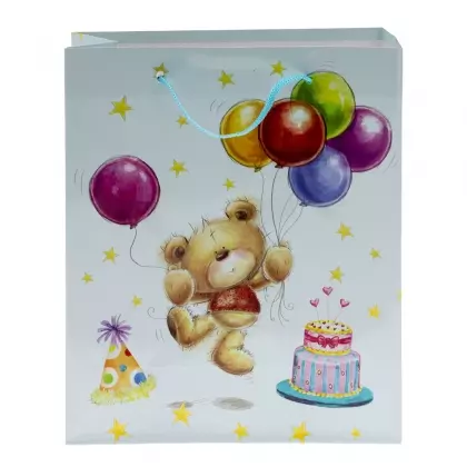 Τσάντα Χάρτινη Αρκουδάκι Με Κορδόνι 18x8x21.5cm