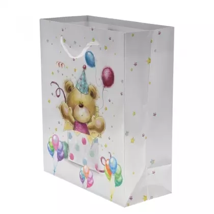 Τσάντα Χάρτινη Αρκουδάκι Με Κορδόνι 18x8x21.5cm