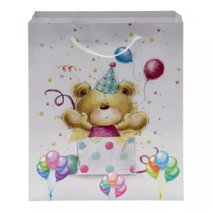 Τσάντα Χάρτινη Αρκουδάκι Με Κορδόνι 18x8x21.5cm