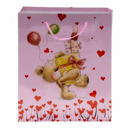 Τσάντα Χάρτινη Αρκουδάκι Με Κορδόνι 18x8x21.5cm