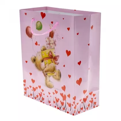 Τσάντα Χάρτινη Αρκουδάκι Με Κορδόνι 18x8x21.5cm