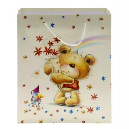 Τσάντα Χάρτινη Αρκουδάκι Με Κορδόνι 18x8x21.5cm