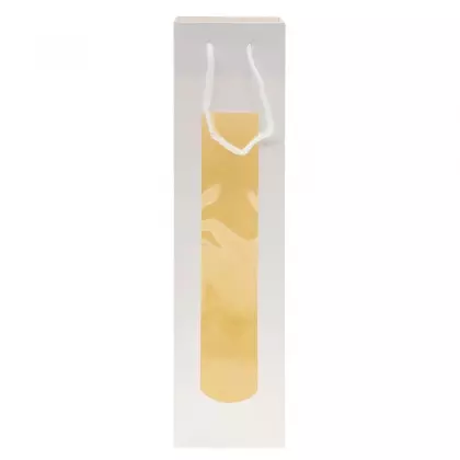 Τσάντα Χάρτινη Με Παράθυρο Για 1 Μπουκάλι Με Κορδόνι 9x9.5x38cm