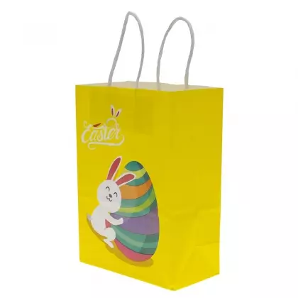 Τσάντα Χάρτινη Με Πασχαλινά Σχέδια Με Στριφτό Χερούλι 21x15x8cm