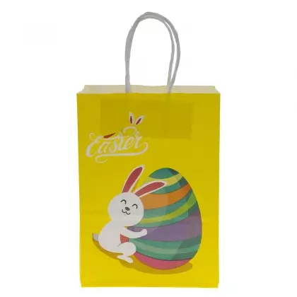 Τσάντα Χάρτινη Με Πασχαλινά Σχέδια Με Στριφτό Χερούλι 21x15x8cm