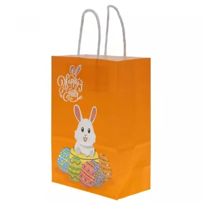 Τσάντα Χάρτινη Με Πασχαλινά Σχέδια Με Στριφτό Χερούλι 21x15x8cm