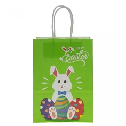 Τσάντα Χάρτινη Με Πασχαλινά Σχέδια Με Στριφτό Χερούλι 21x15x8cm