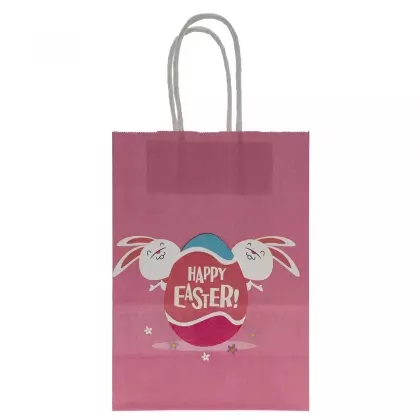 Τσάντα Χάρτινη Με Πασχαλινά Σχέδια Με Στριφτό Χερούλι 21x15x8cm
