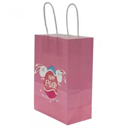 Τσάντα Χάρτινη Με Πασχαλινά Σχέδια Με Στριφτό Χερούλι 21x15x8cm
