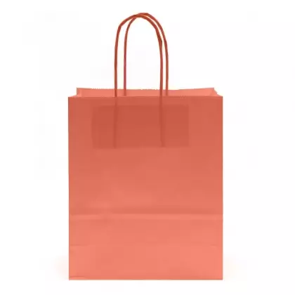 Τσάντα Χάρτινη Με Στριφτό Χερούλι Στο Ίδιο Χρώμα 18x8x22cm