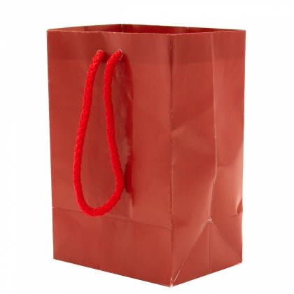 Τσάντα Χάρτινη Με Σχέδιο Με Κορδόνι Μονόχρωμη 10x4.5x11cm