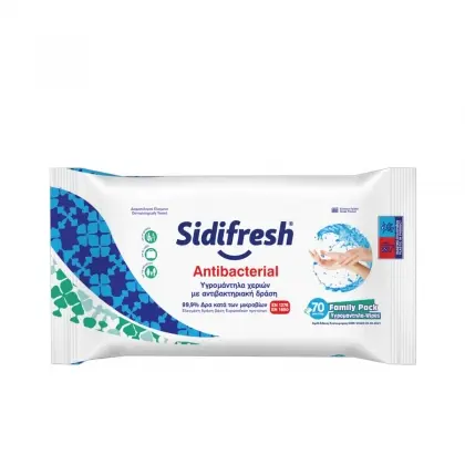 Υγρομάντηλα  Sidifresh Antibacterial Συσκευασία 70 Τεμαχίων