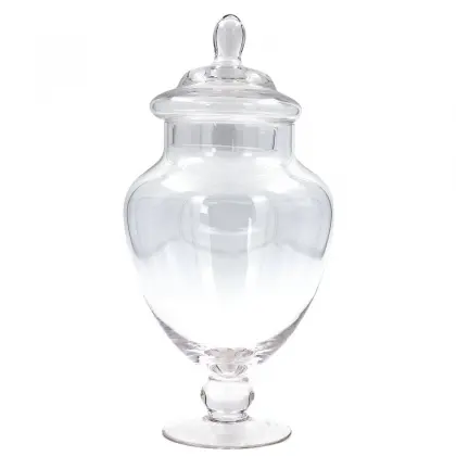Βάζο Γυάλινο Με Καπάκι Φ15x31cm