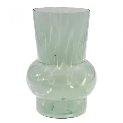 Βάζο Γυάλινο Πράσινο Φ18x14cm