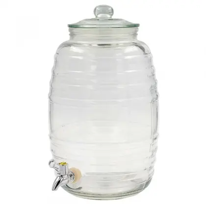 Βάζο Σερβιρίσματος Γυάλινο Με Βρυσάκι Φ22x38cm Χωρητικότητα 10lt