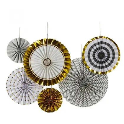 Βεντάλιες Χάρτινες Διακοσμητικές Συσκευασία 6 Τεμαχίων