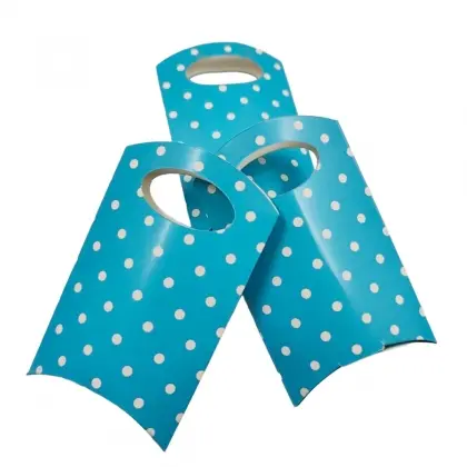 Κουτάκι Χάρτινο Πουά Με Χερούλι 10x7x2cm Συκευασία 10 Τεμαχίων