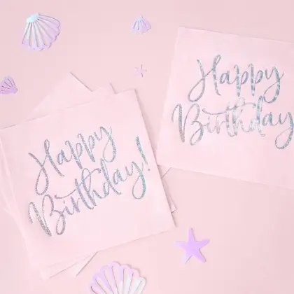 Χαρτοπετσέτες Happy Birthday 33x33cm Συσκευασία 20 Τεμαχίων