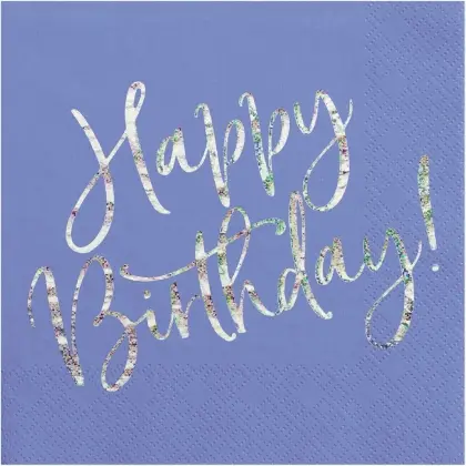 Χαρτοπετσέτες Happy Birthday 33x33cm Συσκευασία 20 Τεμαχίων