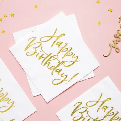 Χαρτοπετσέτες Happy Birthday 33x33cm Συσκευασία 20 Τεμαχίων