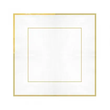 Χαρτοπετσέτες Λευκές Elegant Με Χρυσή Λεπτομέρεια 33x33cm Συσκευασία 10 Τεμαχίων