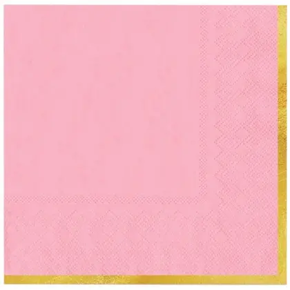 Χαρτοπετσέτες Με Λεπτομέρεια Χρυσή Ρίγα 33x33cm Συσκευασία 10 τεμαχίων