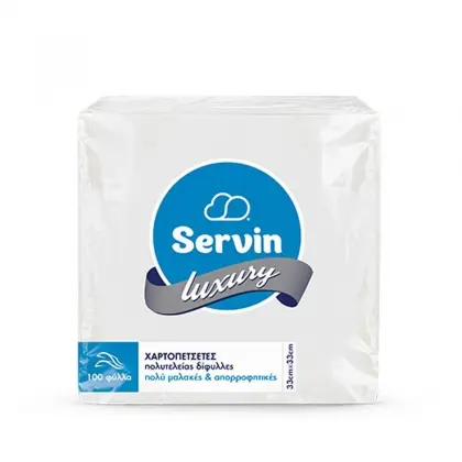 Χαρτοπετσέτες Πολυτελείας 2 Φύλλων 33x33cm Συσκευασία 100 Τεμαχίων