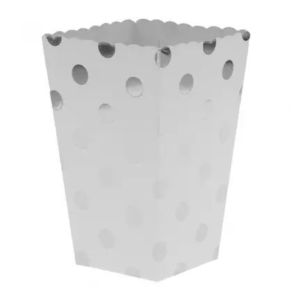 Χωνάκι Για Popcorn Χάρτινο Πουά 7x7x12cm Συσκευασία 10 Τεμαχίων