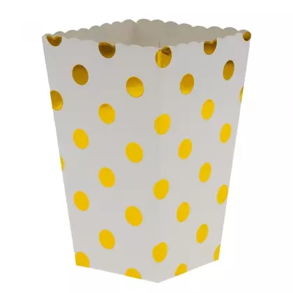 Χωνάκι Για Popcorn Χάρτινο Πουά 7x7x12cm Συσκευασία 10 Τεμαχίων